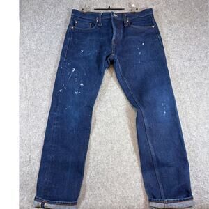 The Unbranded Brand Tapered Jeans Mens Indigo Rigid Raw Selvedge Denim Size 34